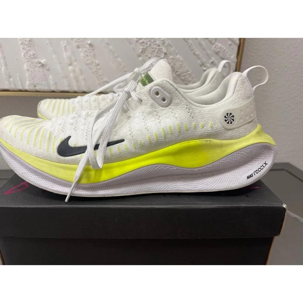 Nike ReactX Infinity Run 4 Mens White Volt Yellow Running Shoes DR2665-101 (10)